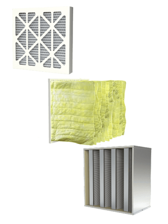 Clean Room filter setup showing MERV 10, MERV 15, and HEPA V-Bank filters.